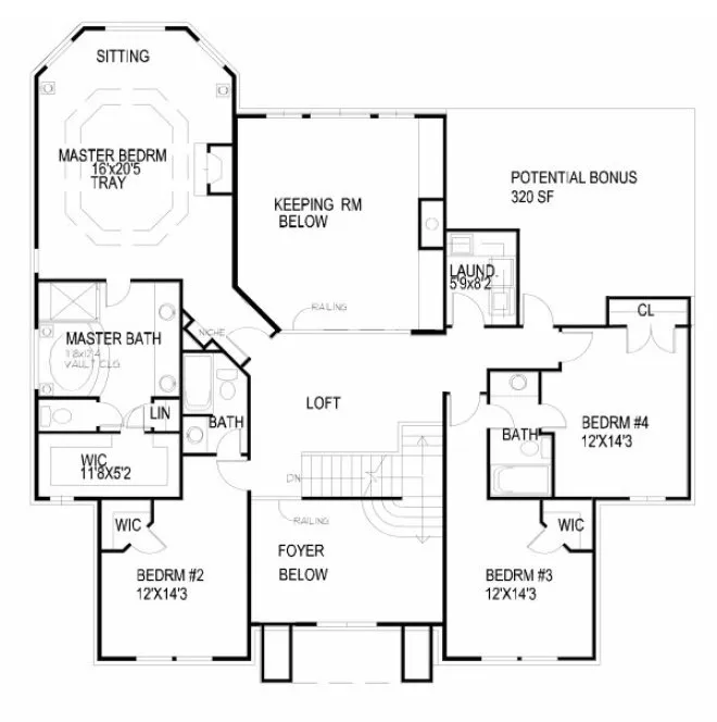 Second Floor Plan for House Plan #393620