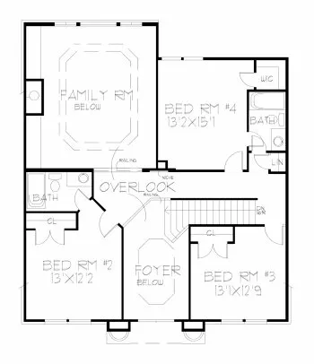 Second Floor Plan for House Plan #390220