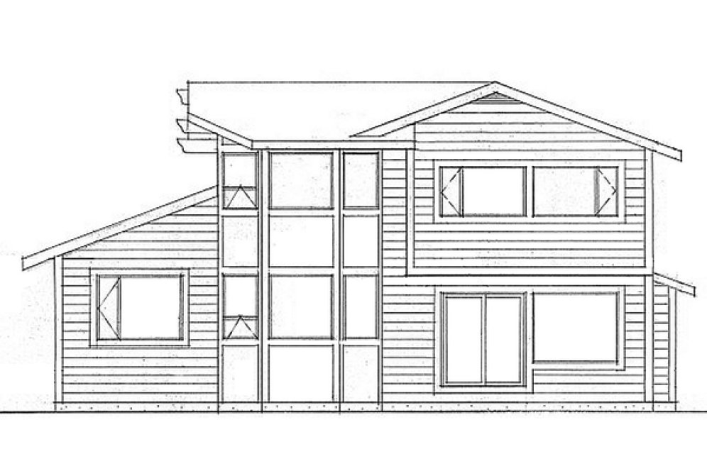 Rear Elevation for House Plan #200957