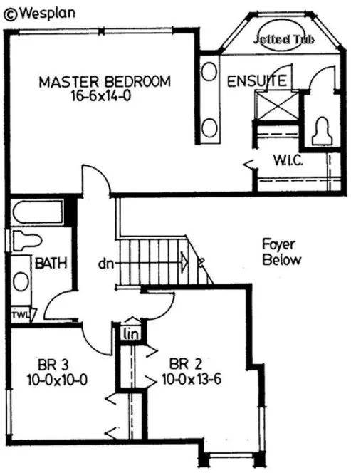 Second Floor Plan for House Plan #200957