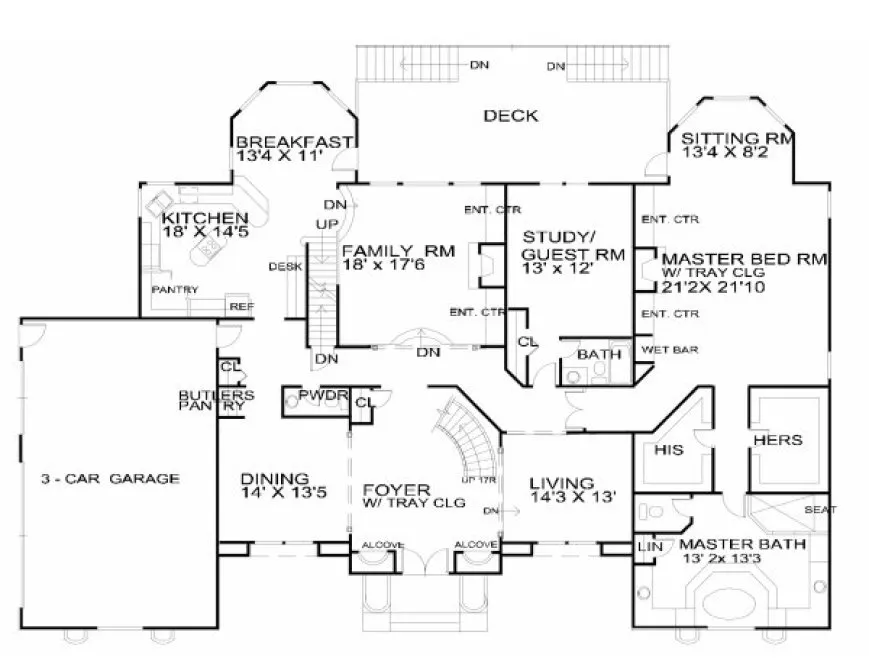 Main Floor Plan for House Plan #398500