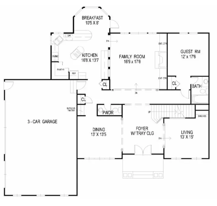 Main Floor Plan for House Plan #394110