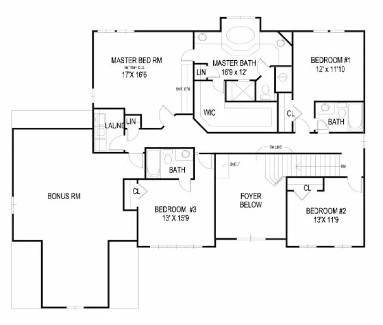 Second Floor Plan for House Plan #394110