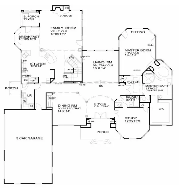 Main Floor Plan for House Plan #393110