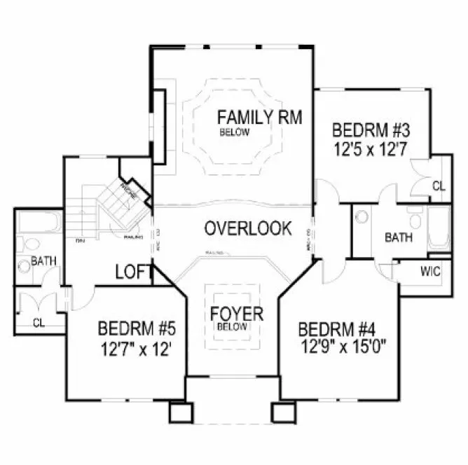 Second Floor Plan for House Plan #393520