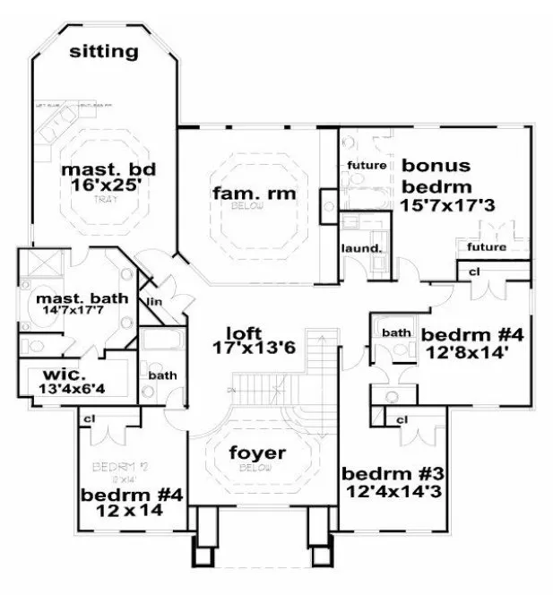 Second Floor Plan for House Plan #393430