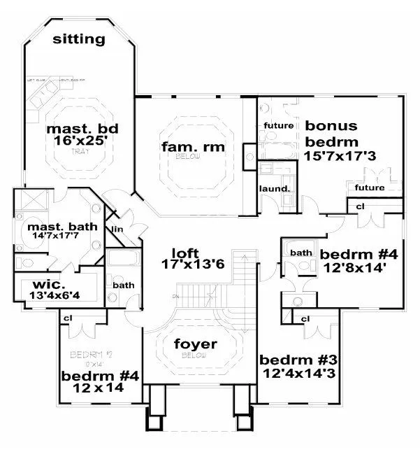 Second Floor Plan for House Plan #393430