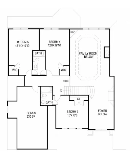 Second Floor Plan for House Plan #397110