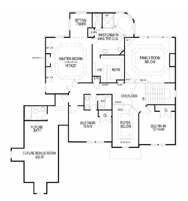 Second Floor Plan for House Plan #399620