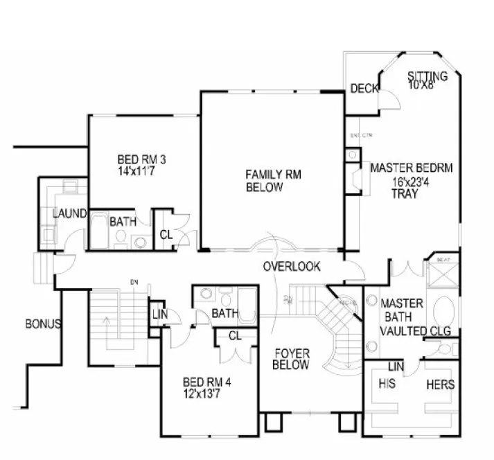Second Floor Plan for House Plan #391700