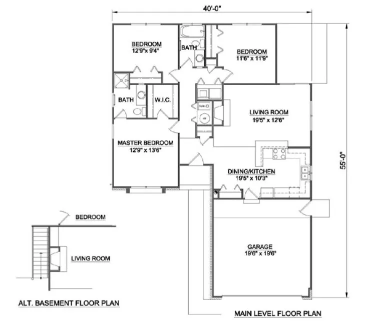 Main Floor Plan for House Plan #368001
