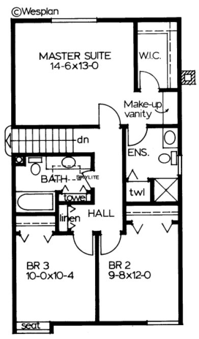 Second Floor Plan for House Plan #201028