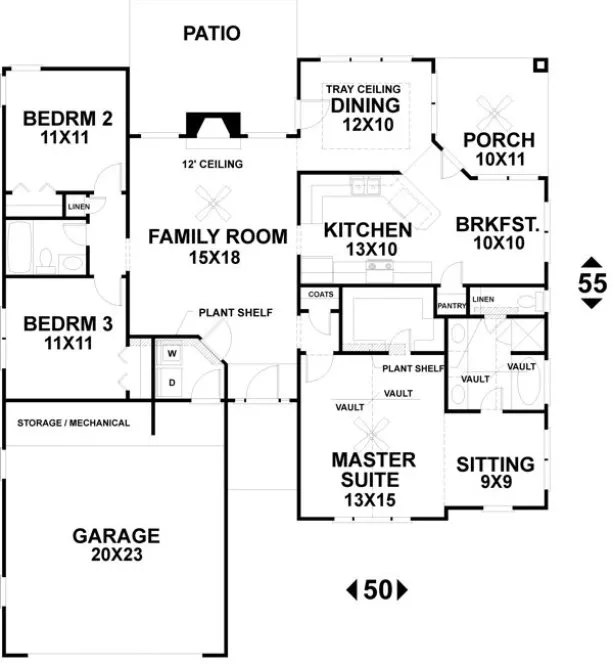 Main Floor Plan for House Plan #276151
