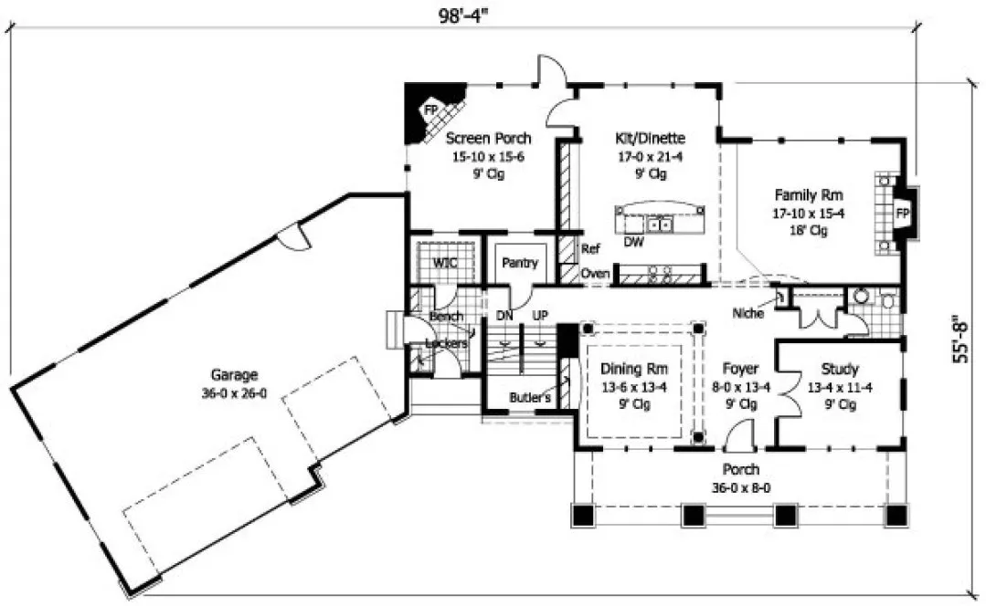 Main Floor Plan for House Plan #287123