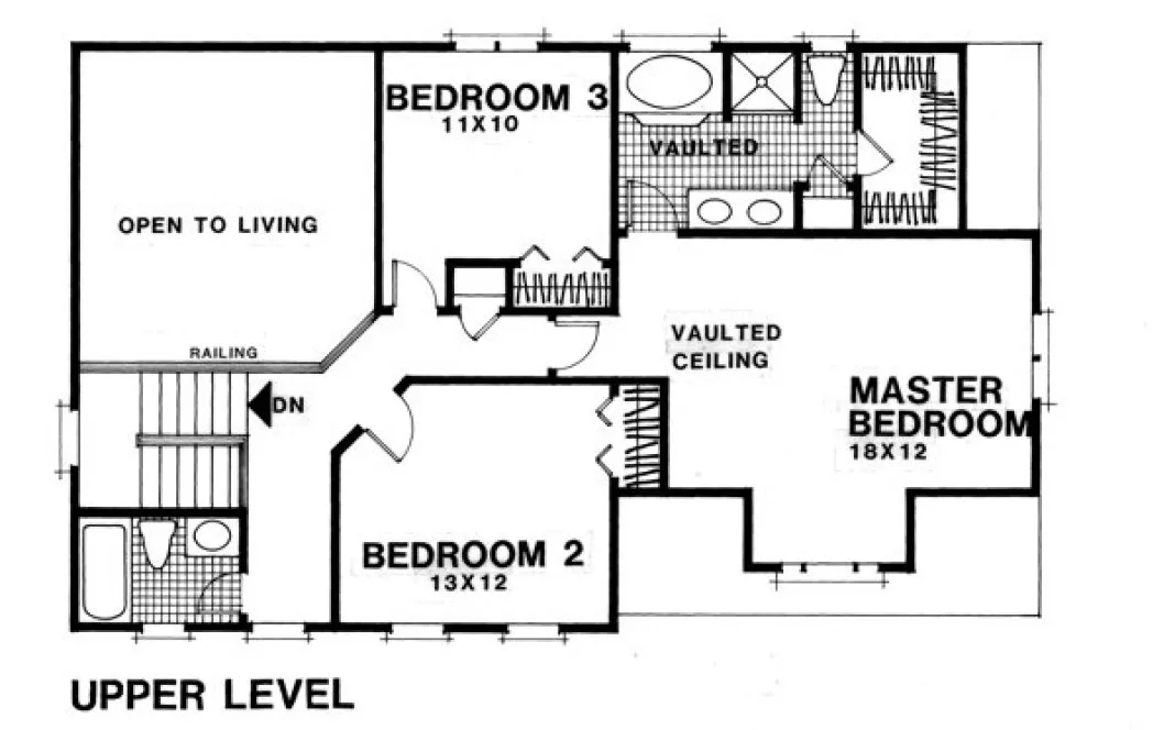 Second Floor Plan for House Plan #275061