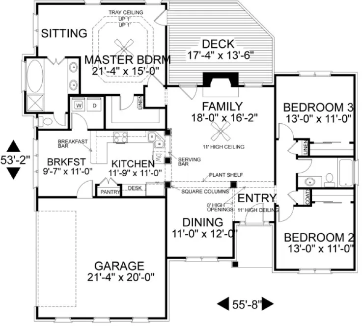 Main Floor Plan for House Plan #274161