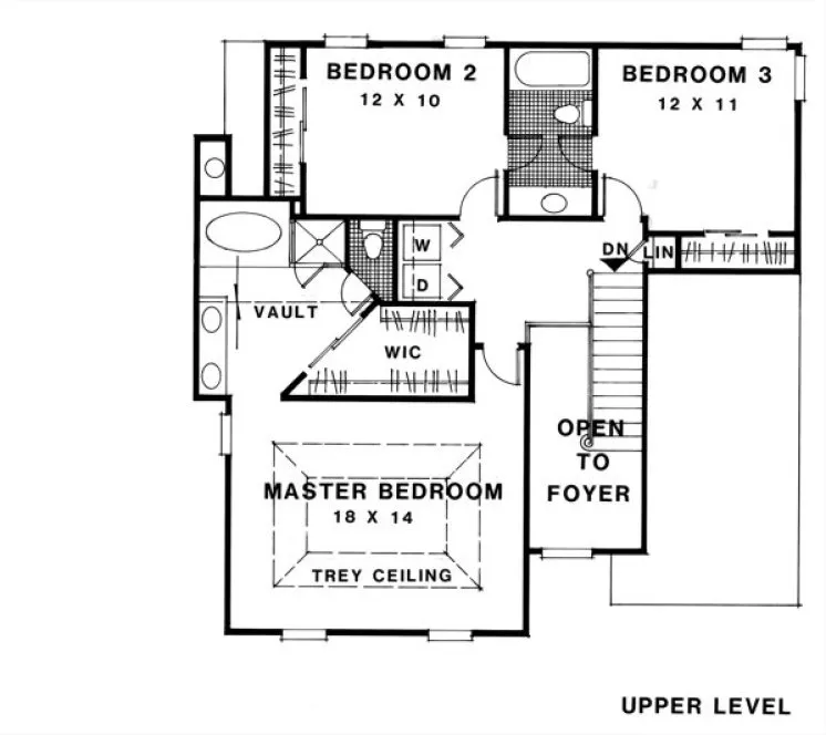 Second Floor Plan for House Plan #275071