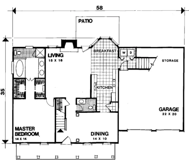 Main Floor Plan for House Plan #272171