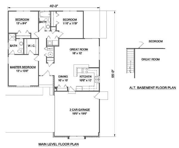 Main Floor Plan for House Plan #360101