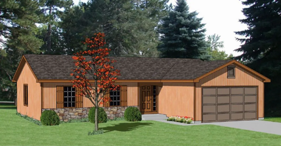 Full Rendering for House Plan #364101