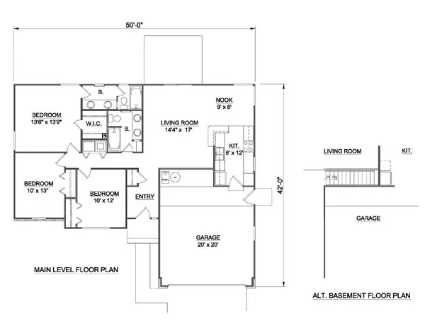 Main Floor Plan for House Plan #365101