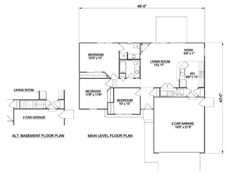 Main Floor Plan for House Plan #361201
