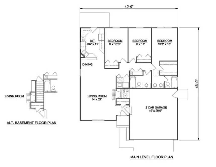 Main Floor Plan for House Plan #364201