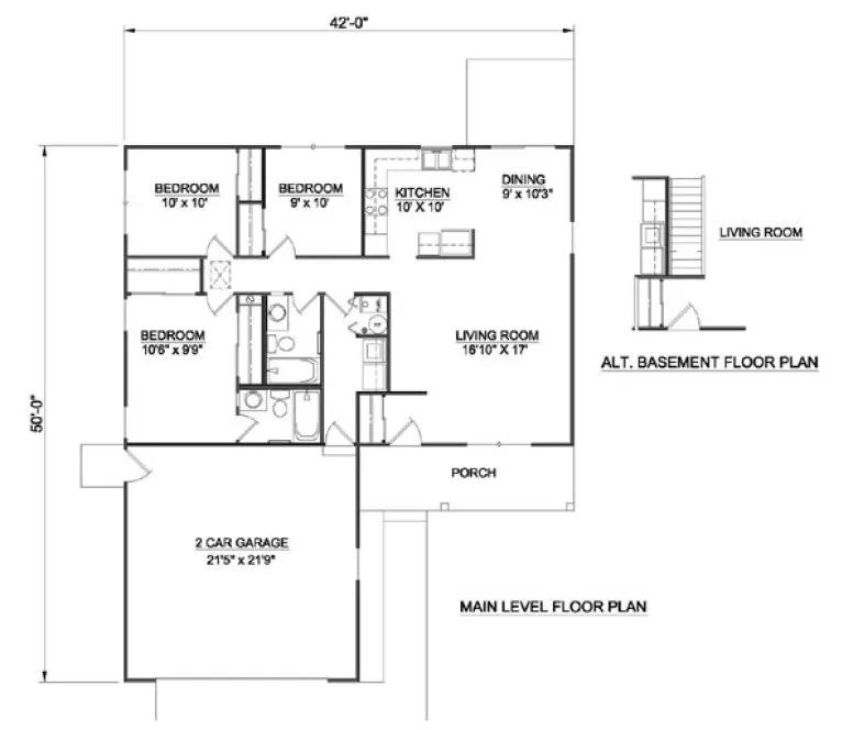 Main Floor Plan for House Plan #369201