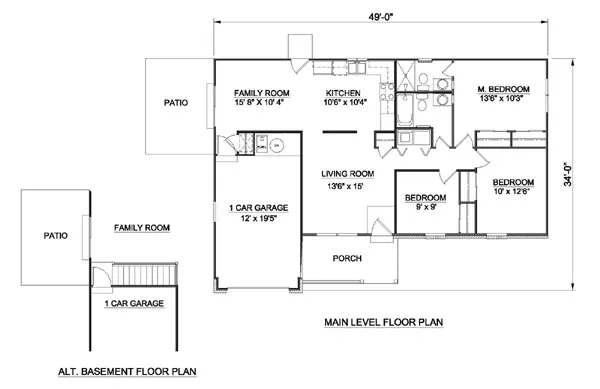 Main Floor Plan for House Plan #362301