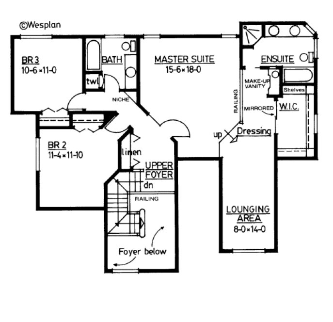 Second Floor Plan for House Plan #201090