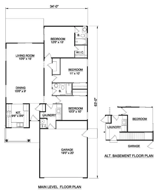 Main Floor Plan for House Plan #364301