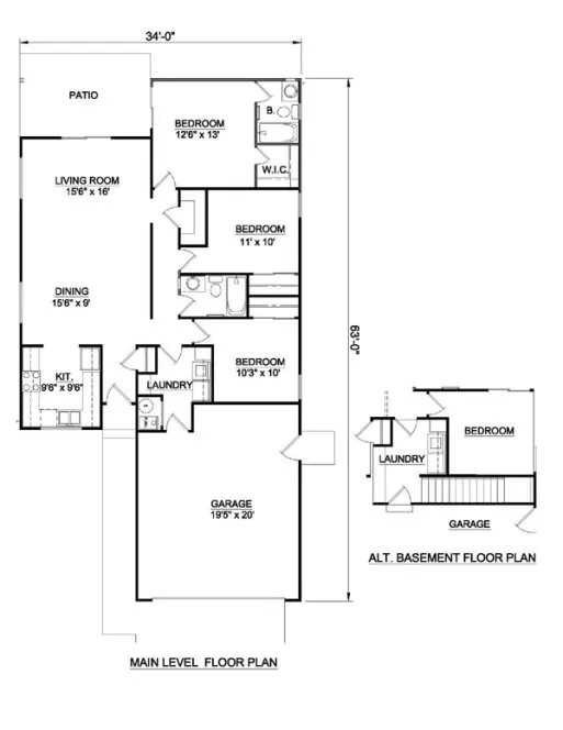 Main Floor Plan for House Plan #365301