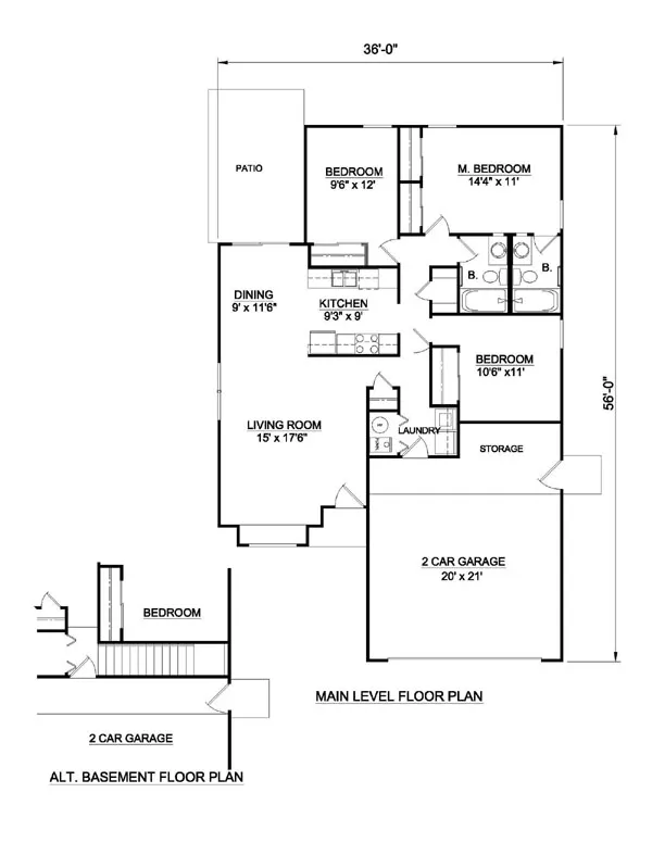 Main Floor Plan for House Plan #366301