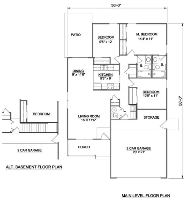 Main Floor Plan for House Plan #368301