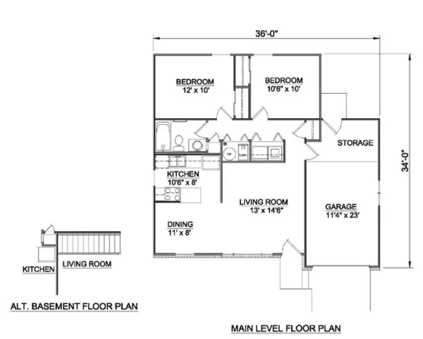Main Floor Plan for House Plan #369301
