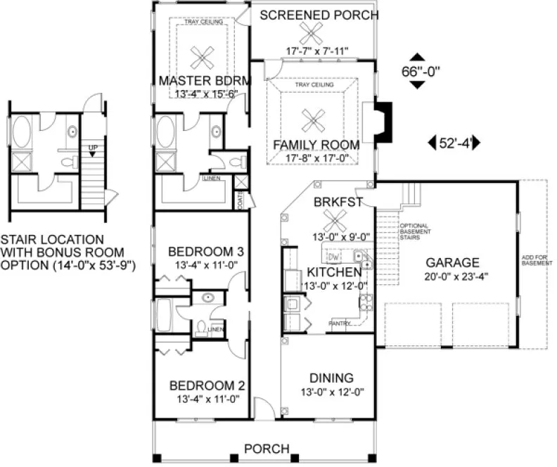 Main Floor Plan for House Plan #276171