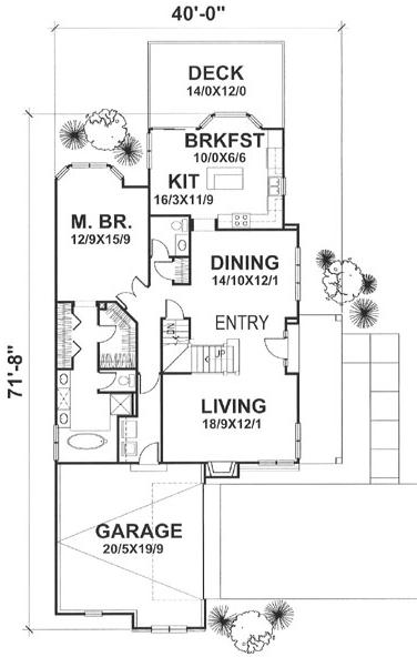 Main Floor Plan for House Plan #299002