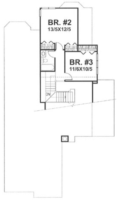 Second Floor Plan for House Plan #299002