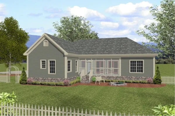Rear Elevation for House Plan #274281