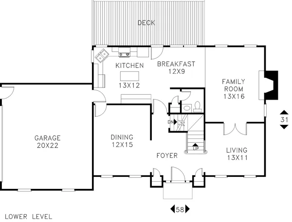 Main Floor Plan for House Plan #275091