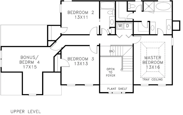 Second Floor Plan for House Plan #275091