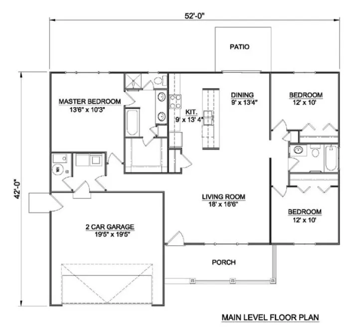 Main Floor Plan for House Plan #361501