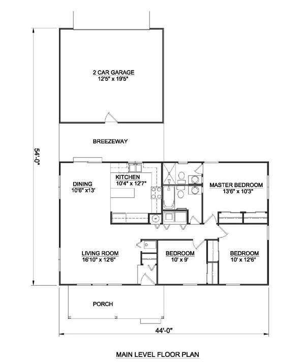 Main Floor Plan for House Plan #363501