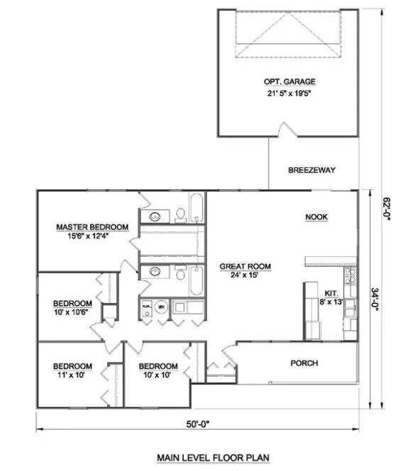 Main Floor Plan for House Plan #364501