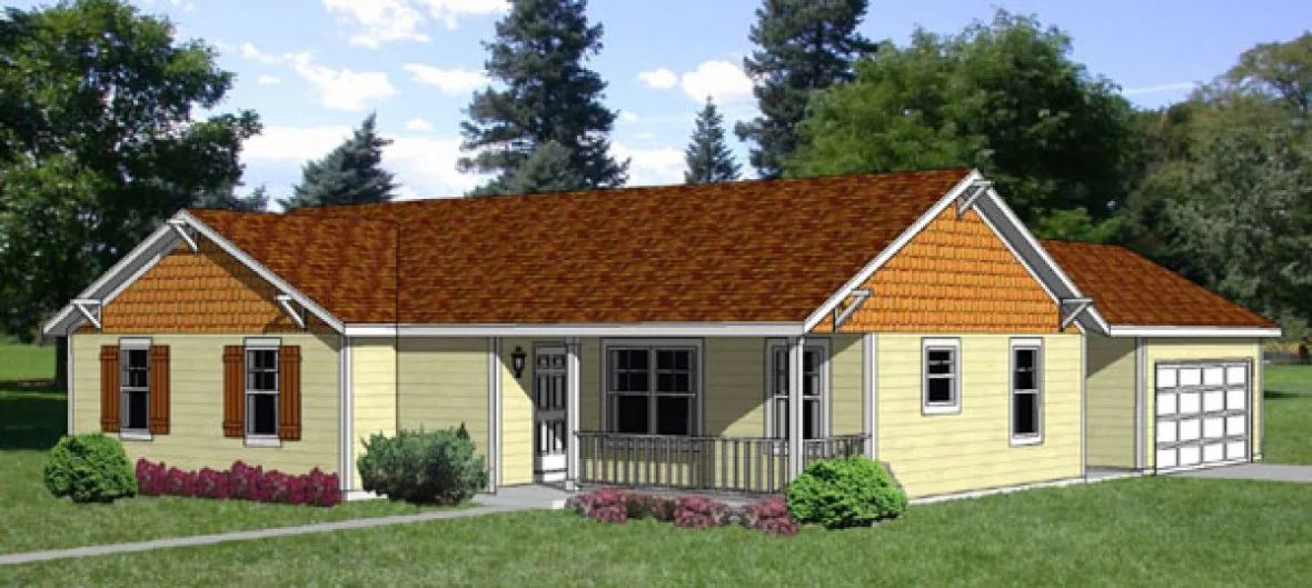 Full Rendering for House Plan #364501