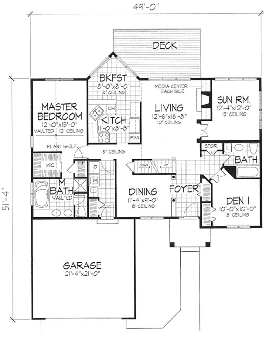 Main Floor Plan for House Plan #298059