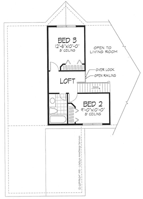 Second Floor Plan for House Plan #298059