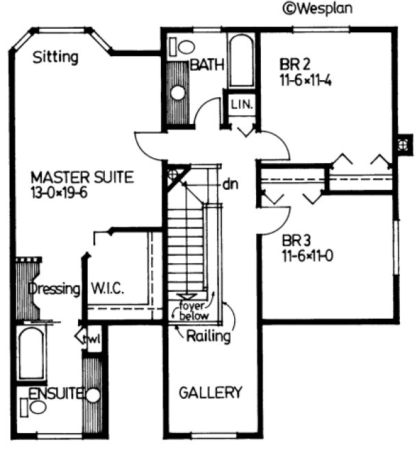 Second Floor Plan for House Plan #201108