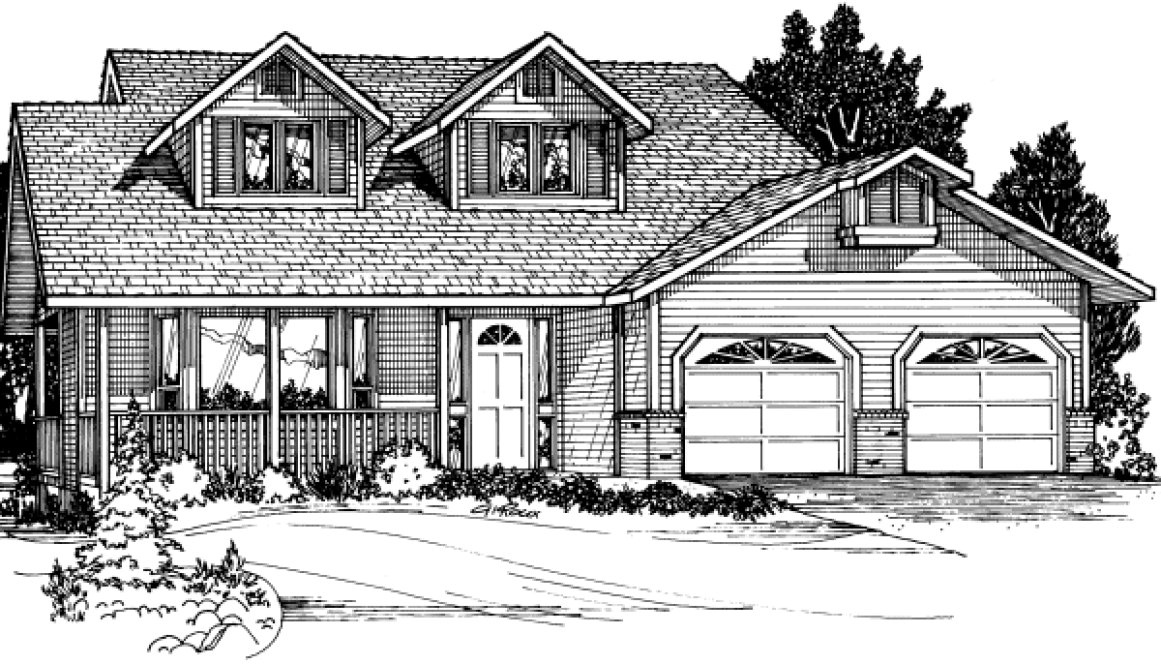 Full Rendering for House Plan #201108