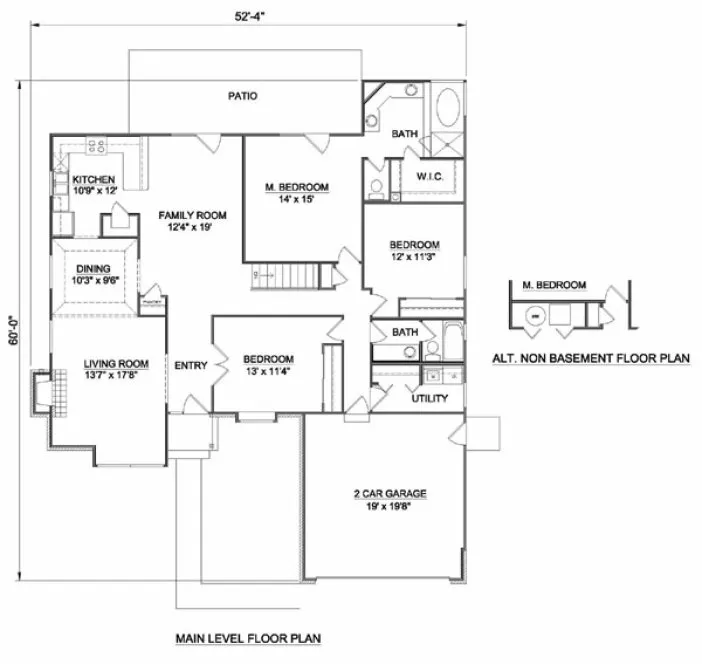 Main Floor Plan for House Plan #368029